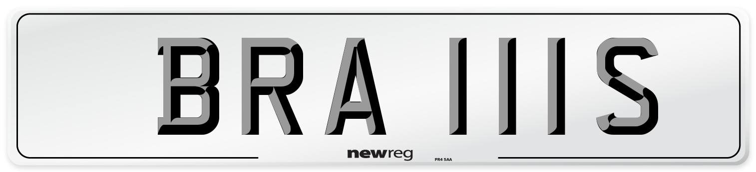 BRA 111S Number Plate from New Reg